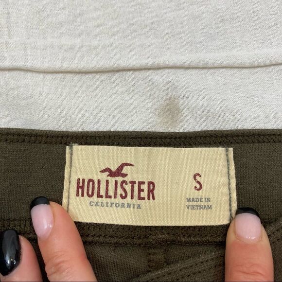 Hollister Army Green‎ Leggings With Bottom Hem Zippers Size Small - Picture 8 of 9